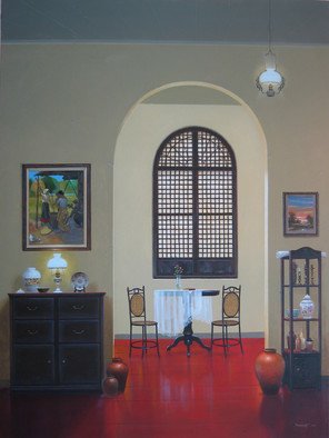 Fidel Sarmiento; INTERIOR, 2006, Original Painting Acrylic, 24 x 18 inches. Artwork description: 241 interior of an old house in the northern part of the Philippines. Done in acrylic ...
