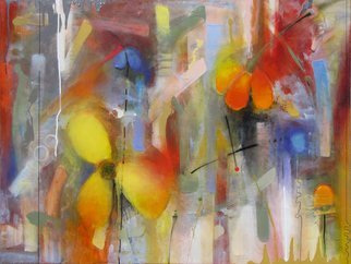 Chi Harkrader; Water For Flowers, 2012, Original Mixed Media, 48 x 36 inches. Artwork description: 241  Floral, abstract, mood, soft, powerful, organic, large, colorful, ...