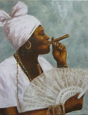 Angel Cruz; La Madama, 2011, Original Painting Oil, 14 x 18 inches. Artwork description: 241 Puerto Rico.A Madama, or Madam, is a spiritual healer and seer in the Latin American culture.  Oil on canvas over wood panel.  ...