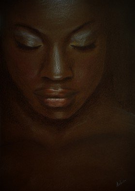 Aubin De Jongh; Queen Africa, 2015, Original Drawing Pencil, 21 x 29.7 cm. Artwork description: 241  African face ...