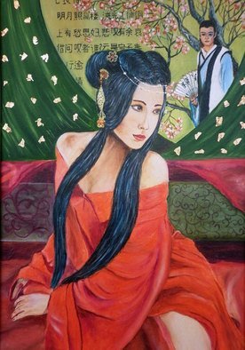 Nadezhda Wenzel; Thoughts About Love, 2015, Original Painting Oil, 35 x 50 cm. Artwork description: 241   Chinese woman, love  ...