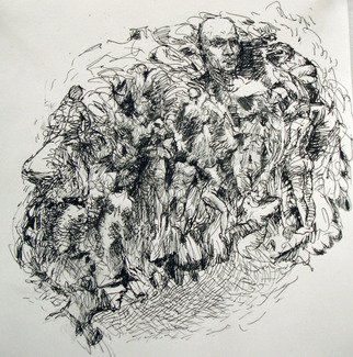 Andrew Stark; Thoughts, 2007, Original Drawing Pen, 8 x 8 inches. 