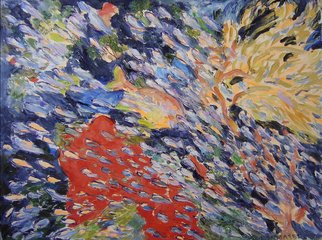 Agnieszka Praxmayer; School Of Fish With Red, 2006, Original Painting Oil, 80 x 60 cm. Artwork description: 241    sea life / coral reef/ , fish / animals              ...