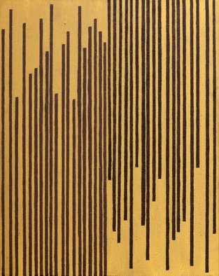 Anders Hingel; Contre Current, 2015, Original Printmaking Giclee, 92 x 73 cm. Artwork description: 241 Acrylic paint, gesso on canvasyellow, brown, verticals, minimalistic, abstract...