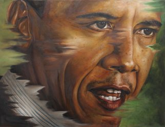 Wong Pun Kin; Portrait Of Barack Obama , 2013, Original Painting Oil, 100 x 75 cm. Artwork description: 241   Portrait of Barack Obama , oil painting,      ...