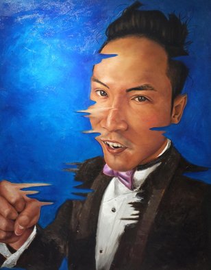 Wong Pun Kin; Portrait Of Chinese Man, 2013, Original Painting Oil, 100 x 126 cm. Artwork description: 241   Portrait of Chinese woman, oil painting,          ...