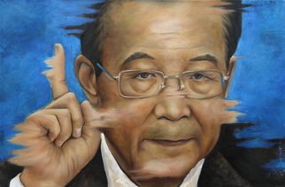 Wong Pun Kin; Portrait Of Wen Jia Bao, 2013, Original Painting Oil, 105 x 97 cm. Artwork description: 241  Portrait of Wen Jia Bao, oil painting,     ...