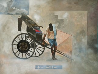 Ajit Deswandikar; Angel In My Life, 2011, Original Painting Oil, 36 x 48 inches. Artwork description: 241    Oil/ Acrylic On Canva & Moter part   ...