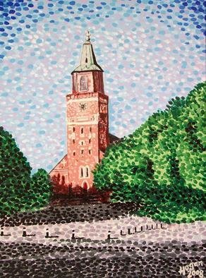 Alan Hogan; Turku Cathedral, 2008, Original Painting Acrylic, 50 x 70 cm. Artwork description: 241  Situated in the city of Turku in south- west Finland, this beautiful stone cathedral was painted here using acrylic paints on a stretched canvas. Shown here on on a bright sunny day, the artist says that the most difficult part of this painting was capturing what looks ...