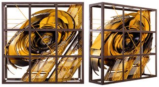 Alexey Klimov; Past Continuous In Yellow, 2009, Original Sculpture Steel, 36 x 36 inches. Artwork description: 241 This collection of 4 wall sculptures reflects my fascination with the timeless nature of most visually captivating architectural detail of the ancient past graduating into contemporary Post- Modern. This is where the name 