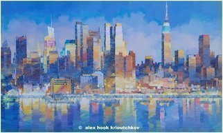 Alex Hook Krioutchkov; New York Xxix, 2021, Original Painting Oil, 146 x 89 cm. Artwork description: 241 Painting.  Oil on canvas.  146x89x2cm.  One of a kind.  Signed.Painted bordersNo frame is requiredPainting will be send UNMOUNTED in a tube, as a rolled canvas with stretchers. ...