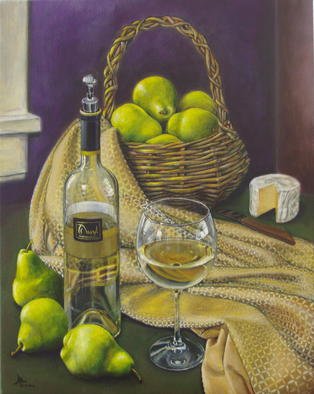 Alex Mirrington; A Basket Of Pears, 2008, Original Painting Acrylic, 17 x 20 inches. 