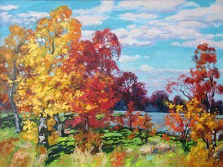 Alexander Bezrodnykh; Autumn, 2016, Original Painting Oil, 80 x 60 cm. Artwork description: 241 Autumn, trees, day...