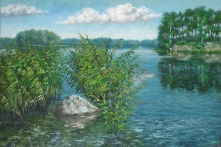 Alexander Bezrodnykh; Lake 61 5x92 5cm, 2005, Original Painting Oil, 92.5 x 61.5 cm. Artwork description: 241 Lake, Vuoksa , Islands...