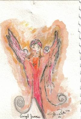 Alicia Steffes; Angel 1, 2010, Original Watercolor, 0.7 x 0.7 inches. 