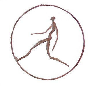 Ahmed Al Safi; Running Man In The Ring, 2008, Original Sculpture Bronze, 35 x 35 cm. 
