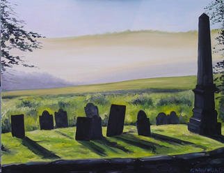 Eleanor Hartwell; Duhallow Sunrise, 2003, Original Painting Oil, 32 x 24 inches. Artwork description: 241 misty morning cemetery mountain...