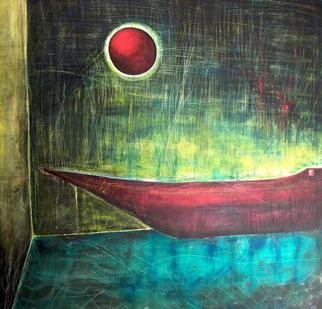Ana Marini Genzon; Red Moon, 2005, Original Painting Acrylic, 48 x 48 inches. 