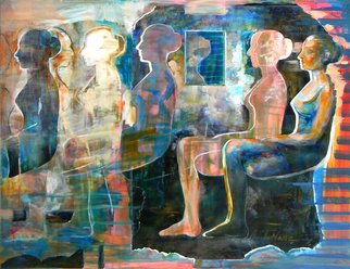 Nane Tumanian; Coming To, 2013, Original Mixed Media, 40 x 32 inches. Artwork description: 241 Female sitting in a state of inner concentration.     ...