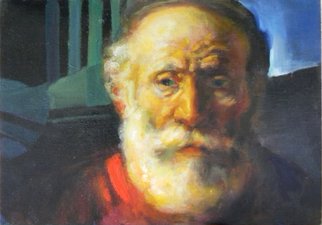 Nane Tumanian; Tribute To Rembrand, 2013, Original Painting Oil, 12 x 9 inches. Artwork description: 241  an old man's portrait by Rembrandt in my interpretation    ...
