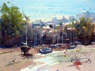 Andre Mehu; Doelan Low Tide, 2010, Original Watercolor, 31 x 40 cm. Artwork description: 241   Doelan little harbour located in Brittany. ...