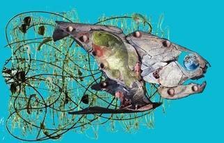 Irina Andreea Gherghel; Blue Fish In Blue Water, 2007, Original Computer Art, 140 x 90 cm. Artwork description: 241  enjoy swimming as long as u can. . . in the deep ocean of life ...