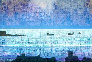 Andrew Mercer; Turn Of The Tide, 2018, Original Digital Print, 50 x 30 cm. Artwork description: 241 Ships waiting for high tide in Morecambe Bay ...