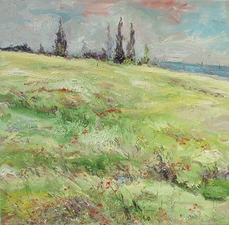 Animesh Roy; The Sea And The Land, 2010, Original Painting Oil, 70 x 70 cm. Artwork description: 241  landscape, oil painting, knife work, impasto,  ...