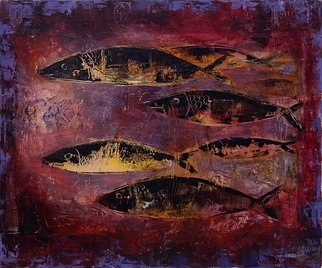 Anna Medvedeva; Fishes, 2009, Original Painting Oil, 24 x 20 inches. 
