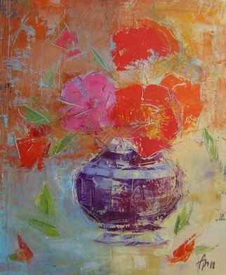Anna Medvedeva; Vase With Flowers, 2008, Original Painting Oil, 20 x 24 inches. 