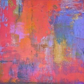 Anne Schwartz; 164 Sizzle, 2011, Original Painting Other, 18 x 18 inches. Artwork description: 241 bright colors, green, red, orange, light blue, Italian scene, abstract, contemporary, orange, fun, happy colors , coral pink, hot colors, summer feeling, building, landscape...