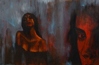 Aazaad Prerna; PIPASA, 2015, Original Painting Acrylic, 24 x 36 inches. Artwork description: 241  woman, girl, lady, red, erotic, beautiful ...