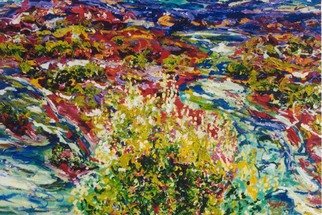 Mary Hatch; Abiqui Stream, 2008, Original Painting Acrylic, 40 x 30 inches. Artwork description: 241  Part of the New Mexico Series. Painting of the Abiqui River, close to Ghost Ranch. Brilliant colors, inspired by the mountains in the area. ...