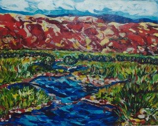 Mary Hatch; Meandering Stream, 2016, Original Painting Acrylic, 72 x 60 inches. Artwork description: 241  Part of the New Mexico Series. Painting of the Southwest. Brilliant colors, inspired by the mountains in the area. ...