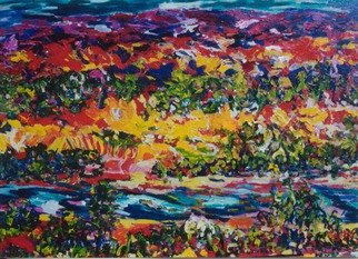Mary Hatch; New Mexico Riverbed, 2008, Original Painting Acrylic, 40 x 30 inches. Artwork description: 241  Part of the Southwest- New Mexico Series. Painting of the Abiqui River, close to Ghost Ranch. Brilliant colors, inspired by the mountains in the area. ...