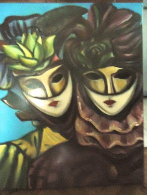 Hebe Beatrice Alioto; Venetina Mask, 2014, Original Painting Oil, 1 x 90 cm. Artwork description: 241          oil painting     figutatif art oil painting, 120x120cm    ...
