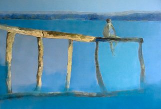 Arkadiusz Wesolowski; Young Boy On A Pier, 2007, Original Painting Oil, 1 x 2 cm. Artwork description: 241  Oil painting on a board ...