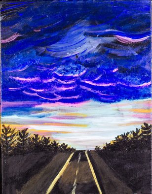 Allison Karczynski; Night Drives, 2016, Original Painting Acrylic, 10 x 10 inches. Artwork description: 241 driving skiesnight...