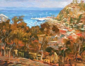 Rafael Sander; Above Harbor Catalina Island, 2012, Original Painting Oil, 20 x 16 inches. Artwork description: 241   Catalina Island ...
