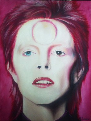 Mel Fiorentino; Ziggy Stardust Portrait O..., 2015, Original Painting Oil, 18 x 24 inches. Artwork description: 241 Original oil painting on canvas of David Bowie in his Ziggy Stardust makeup.    ...