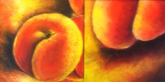 Katie Puenner; Peachy Three And Four, 2014, Original Painting Oil, 5 x 5 inches. Artwork description: 241          This original oil on canvas is impressionistic in style and vibrant in color. This gallery wrapped, one of a kind painting would make a great addition to any home or office.         ...