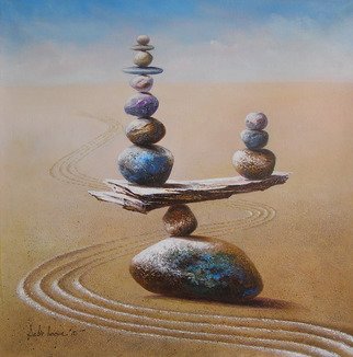 Sabir Haque; Balance, 2015, Original Painting Acrylic, 32 x 32 inches. Artwork description: 241 Rock balancing is an art, discipline, or hobby in which rocks are naturally balanced on top of one another in various positions. Our life also one of balance. Success person keep it successfully. ...