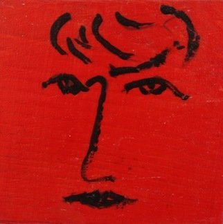 Roger Cummiskey; Lady On Red  SOLD, 2013, Original Painting Oil, 6.4 x 6 cm. Artwork description: 241 Based on an abstract face. ...
