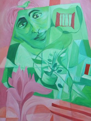 Sujata Humane; Window, 2007, Original Painting Acrylic,   inches. 
