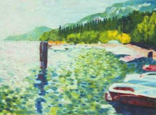 Aurelio Zerla; Lake Garda, 1992, Original Painting Oil, 24 x 20 inches. Artwork description: 241 View of Lake Garda, from Bardolinos port, Italy. ...