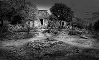 Andrew Xenios; Casa Maya, 2012, Original Photography Black and White, 18 x 12 inches. Artwork description: 241   A typical Mayan' chozo' or house made of paja, stones and mud.  ...
