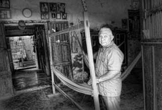 Andrew Xenios; Hammock Maker, 2012, Original Photography Black and White, 18 x 12 inches. Artwork description: 241     Inside the home of a hammock maker, Juan, in the pueblo called Ochil about an hour from the capital city of Merida, Yucatan, Mexico.  ...