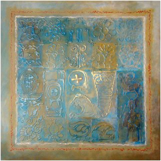 Abdolhosein Banafian; Niakan 7, 2012, Original Painting Other, 100 x 100 cm. Artwork description: 241        painting abstract cultur iranian persian artist       ...