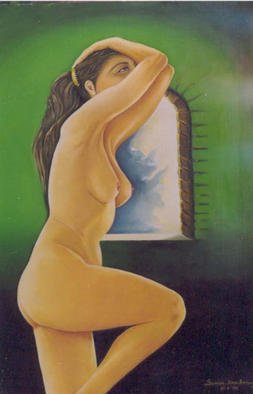 Samer- Bani; Soft-Curves, 1999, Original Painting Oil, 68 x 92 cm. Artwork description: 241 A standing nude blessed with a creative beauty and contentment....