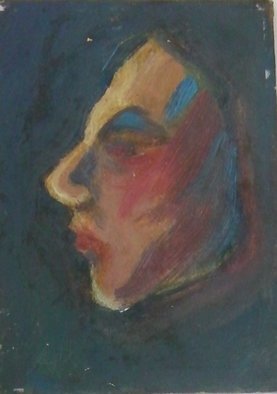 Susan Baquie; In Profile, 2012, Original Painting Oil, 3 x 5 inches. 